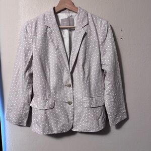 Banana Republic polka dot linen blend blazer Size 6